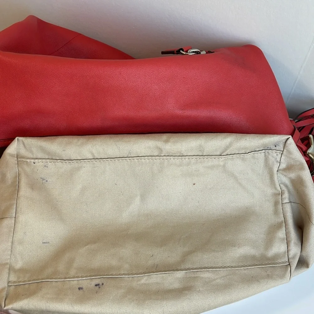 COACH Legacy Leather Duffle Bag In Coral Red